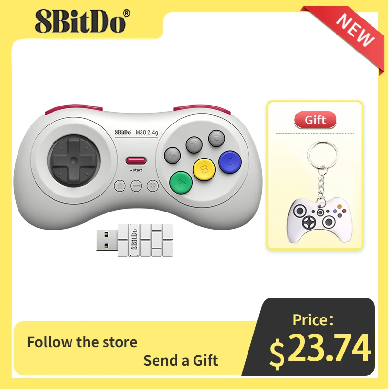 8Bitdo M30 2.4G Wireless Gamepad For Sega Genesis Mini and Mega Drive Mini