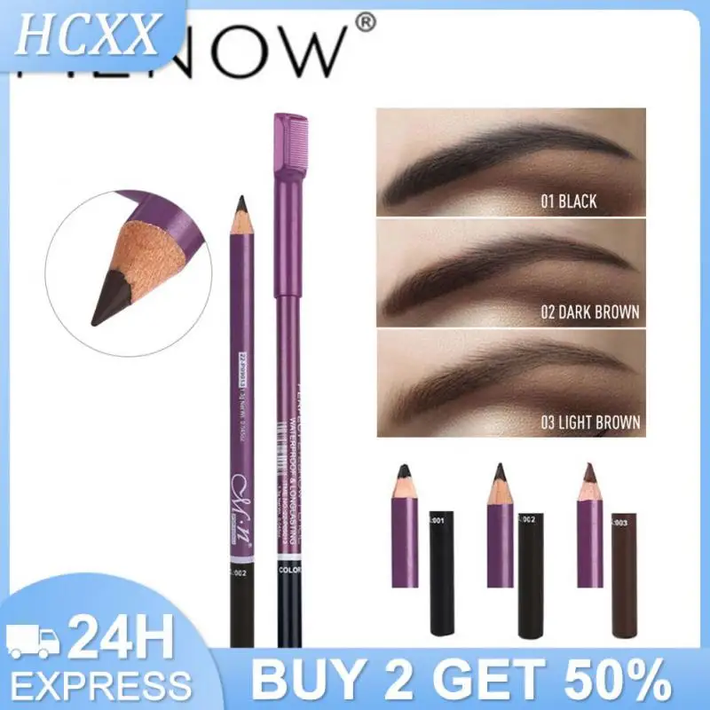 

3Colors Natural Makeup Waterproof Long-lasting Easy Ware Precise Eyebrow Pencil With Eyebrow Comb Soft Refill Cosmetic Makeup