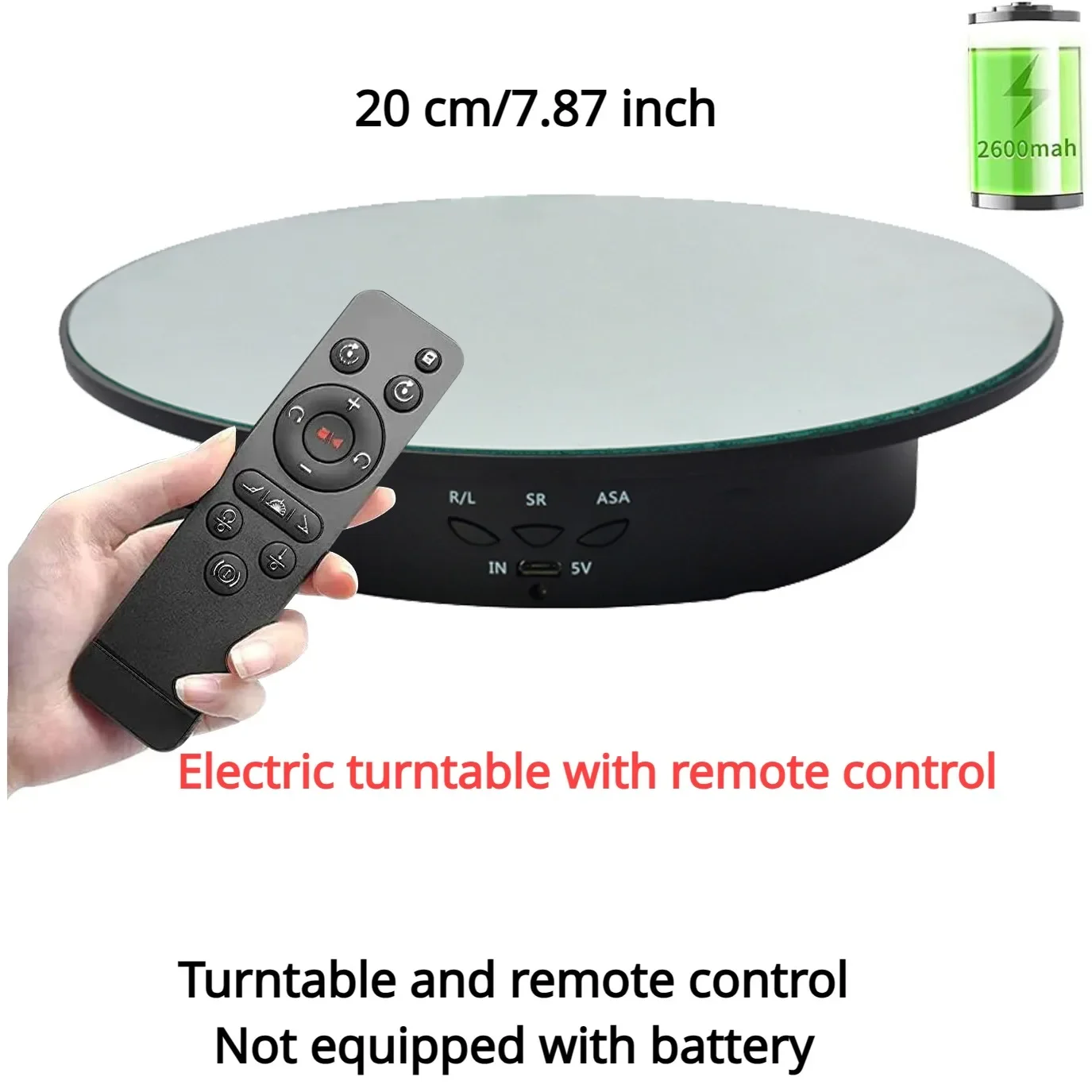 7.87'' 360° Rotating Display Stand w/ Remote for Jewelry Photo Video Figure - Picture 25 of 25