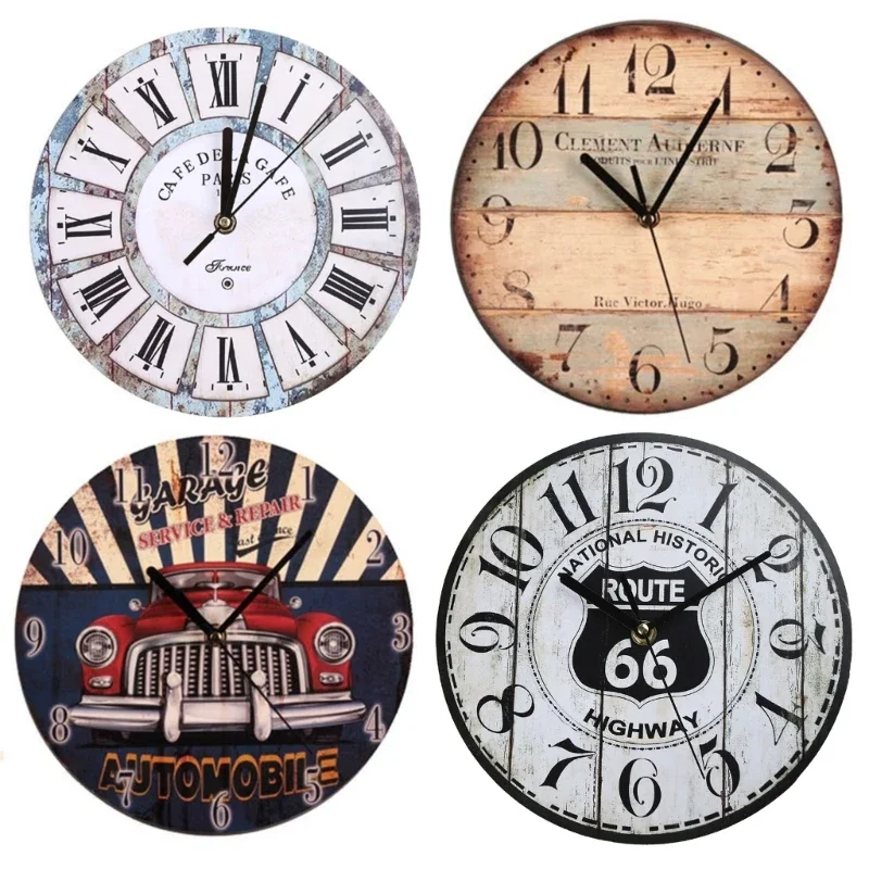 Wall Wooden Clocks Brief Design Silent Home Cafe Office Wall Decor 9inch Art Large Clocks 23cm Coffee Houses
