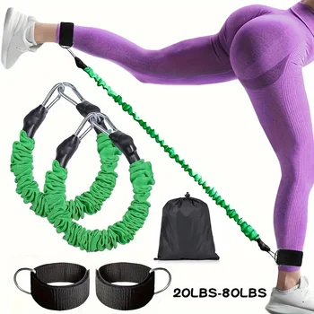 Fitness Ankle Ankle Buckle Leg Muscle Trainer Hip Joint Training Leg Strap Hook Leg Stand Anti Breaking Firmly Tension Rope Set 1
