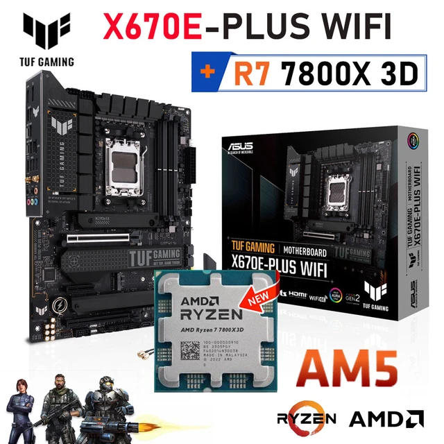 Scheda madre AM5 ASUS TUF GAMING X670E-PLUS WIFI AMD X670 con AMD Ryzen 7  7800X