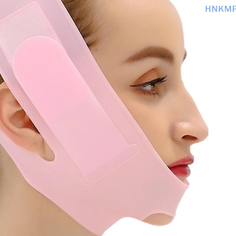 실리콘 V 페이스 리프팅 붕대, 얼굴 조각 슬리밍 밴드, 퍼밍 피부 이완 마사지, 페이스 리프트 마스크, 자체 가열, 1 개