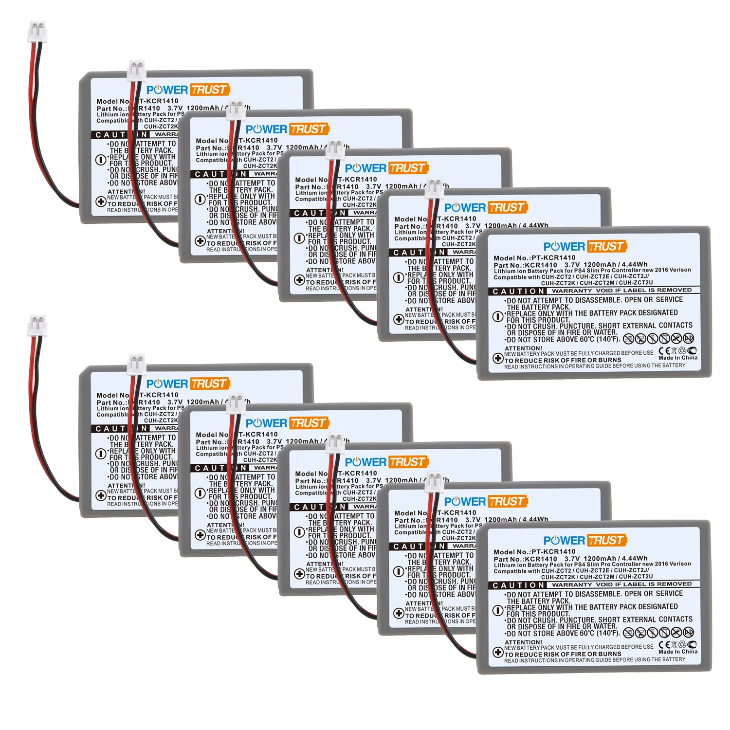 10Pcs 1200Mah Lip1522 Kcr1410 Batteria Per Sony Ps4 Pro Playstation 4 Cuh-Zct2 Cuh-Zct2U Cuh-Zct2M Cuh-Zct1H Cuh-Zct1U Controller