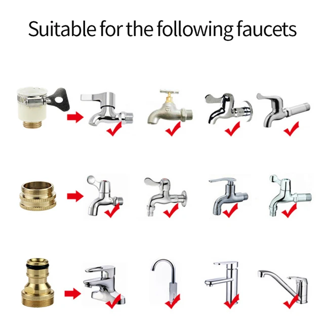 Univerzális 15 Mm-23 Mm-Es Konyhai Tömlő Adapter Fém Csaptelep Gyors Csatlakozó Keverő Csőcsövek Illesztése Kerti Öntözéshez - Image 5