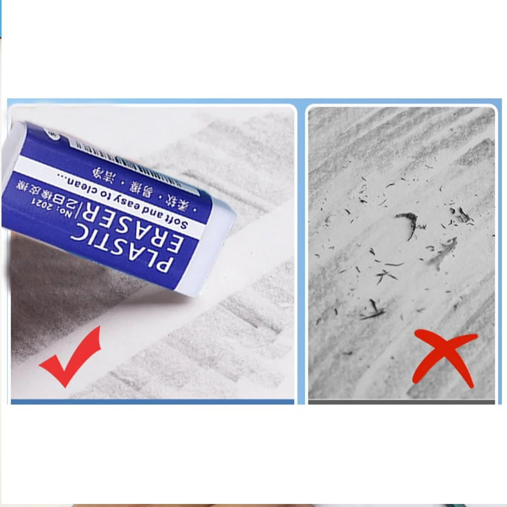 Soft 2B PVC Erasers Set 3