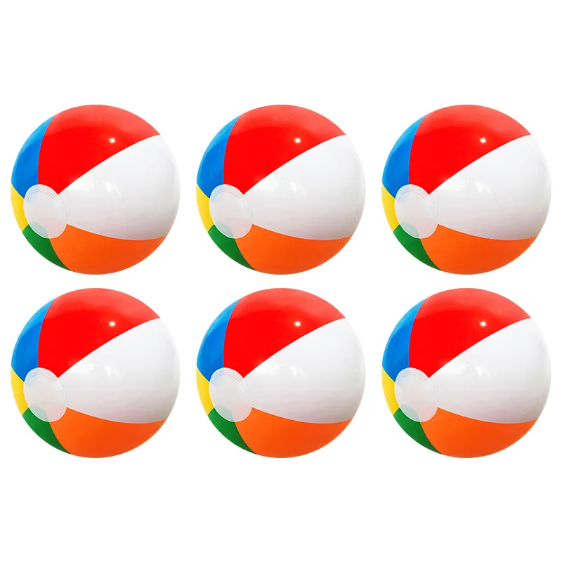 Inflatable beach ball 6 Pcs Colorful for Holiday Swimming Pool Outdoor Party Game Kids Adults