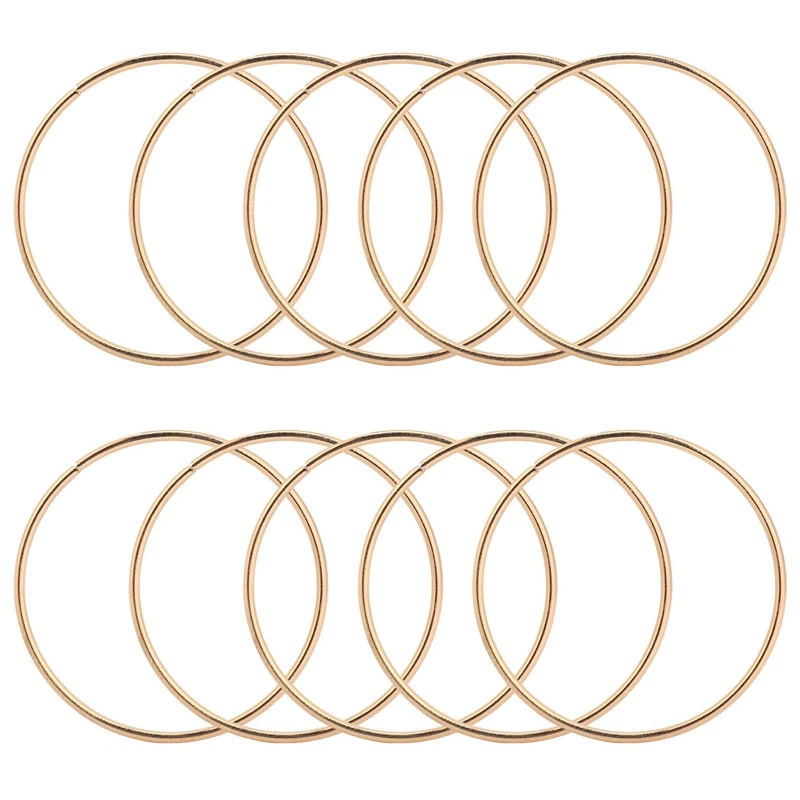 10 Pack 3 Inch Gold Dream Catcher Metal Rings Hoops Macrame Ring for Dreamcatchers and Crafts