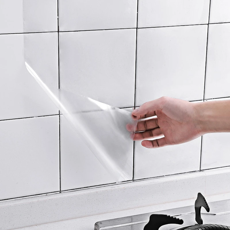 

Wall Papers Home Decor Peel and Stick Wallpaper Kitchen Oil Proof Sticker Waterproof Transparent Fliesen Aufkleber Range Hood