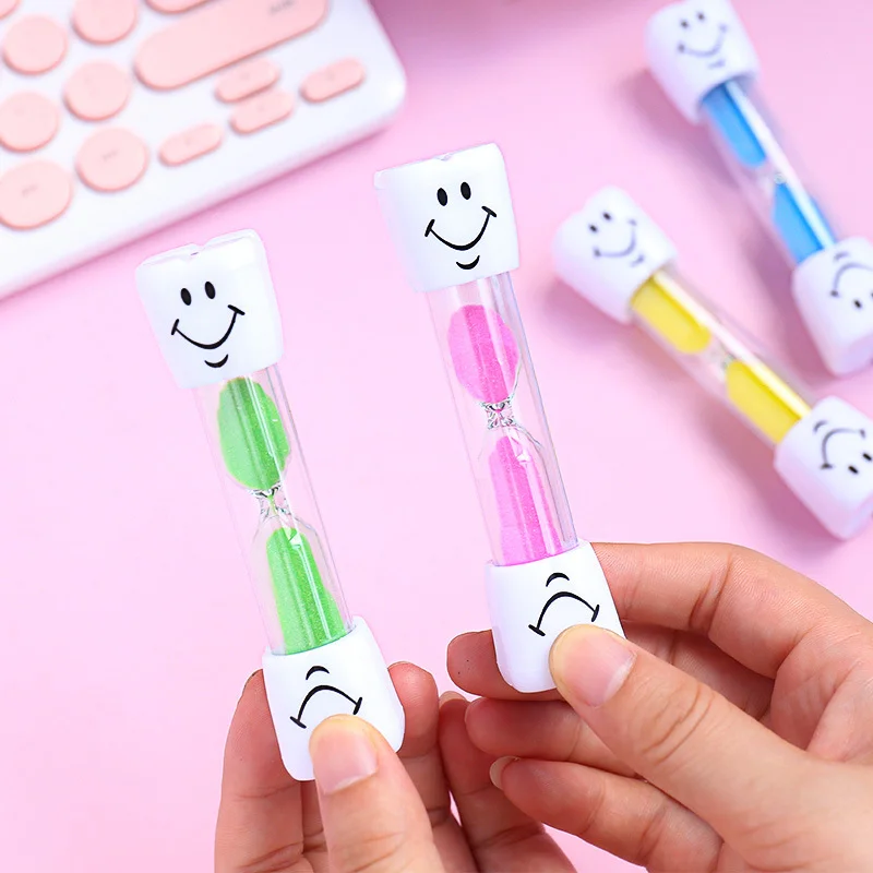 Smiling Face Hourglass Sand Clock for Cooking Brushing Teeth 3 Minutes Sands Timer Sandglass Kids Children Gift Desktop Ornament