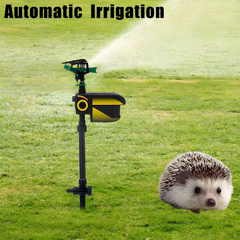 

Solar Powered Adjustable Garden Sprayer Deterrent 360 Degree Automatic Sprinkler Activated Animal Repeller
