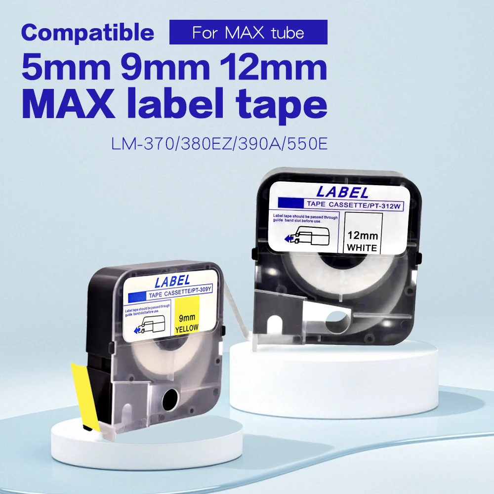 

1pcs MAX wire number machine LM370/380/390 sticker LM/CH/LT/PT/TM-TP312W/309W/Y label tape for LETATWIN LM-380E LM 370E LM390A
