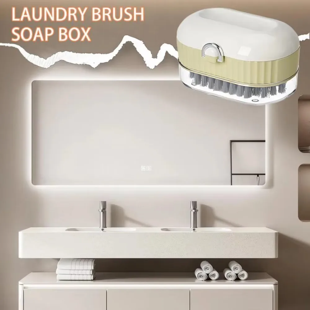 Description Picture 3 of item2PCS Creative Plastic 2 in 1 Soap Box Drainable Multi-functional Soap Holder with Brush Soap Storage Rack Kitchen