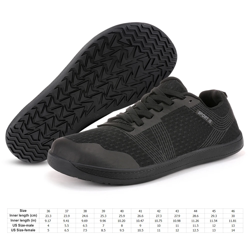 Minimalist Barefoot Shoes Cross Trainer Shoes Non Slip Wide Toe Walking Shoes Breathable Lightweight Tennis Shoes for Men Women 6