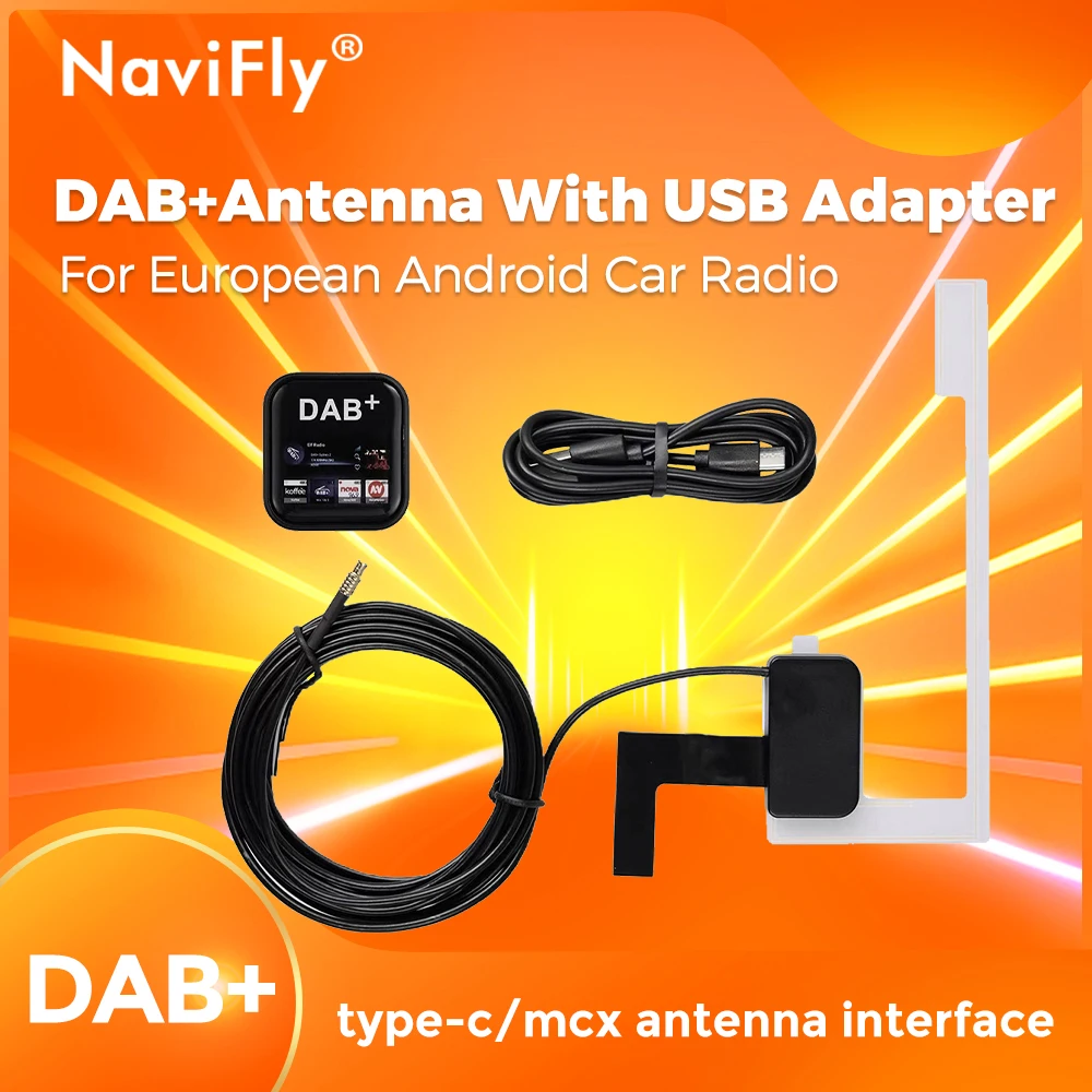 Адаптер антенны для автомобильного радиоприемника NaviFly DAB + USB, подходит для радиоприемников Android