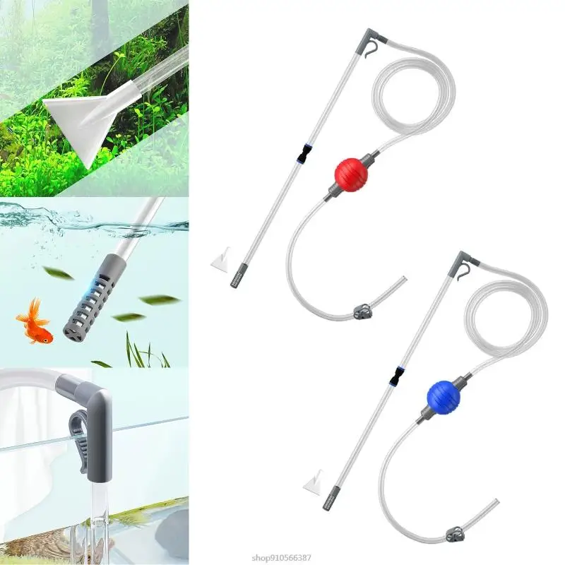 7.2ft Aquarium Water Change Kit Fish Tank Siphon Gravels Vacuum Cleaner