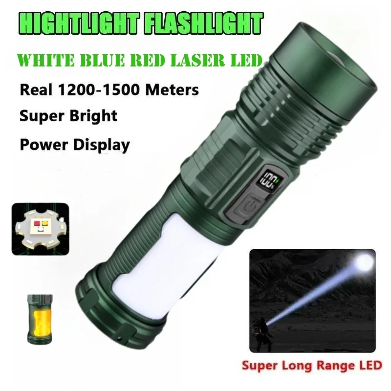 Super Long Range Tactical Flashlight High Power LED Torch USB Rechargeable Strong Light Lamp Outdoor Portable Lantern Waterproof