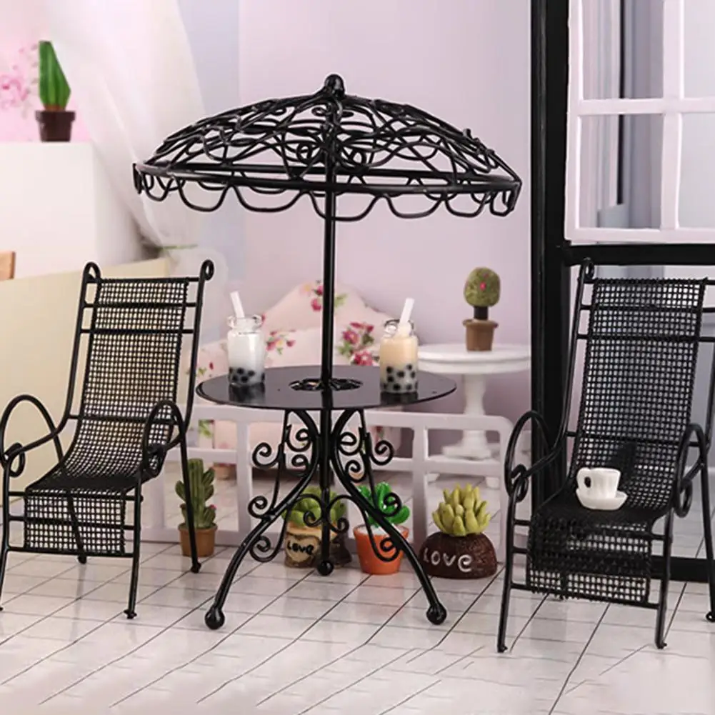 

Universal Table Chair Sets Casual Outdoor Garden Decor Miniature Landscape Accessories Dollhouse Garden Table Chair