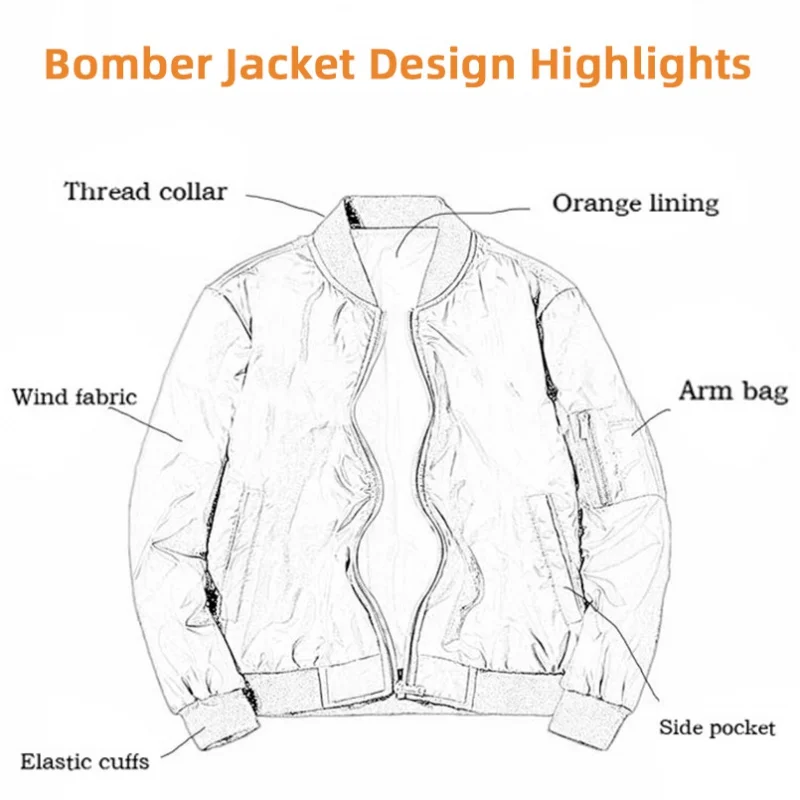 Mens Baseball Flight Jacket Men's Windbreaker Solid Color Loose Clothing New Men's Bomber Jacket Military Men's Spring Fly Jacke