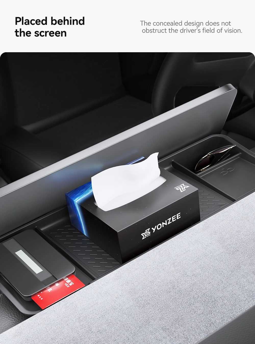 Storage Tray For Tesla Model Y Juniper 2025 Model 3 Highland Rear Screen Storage