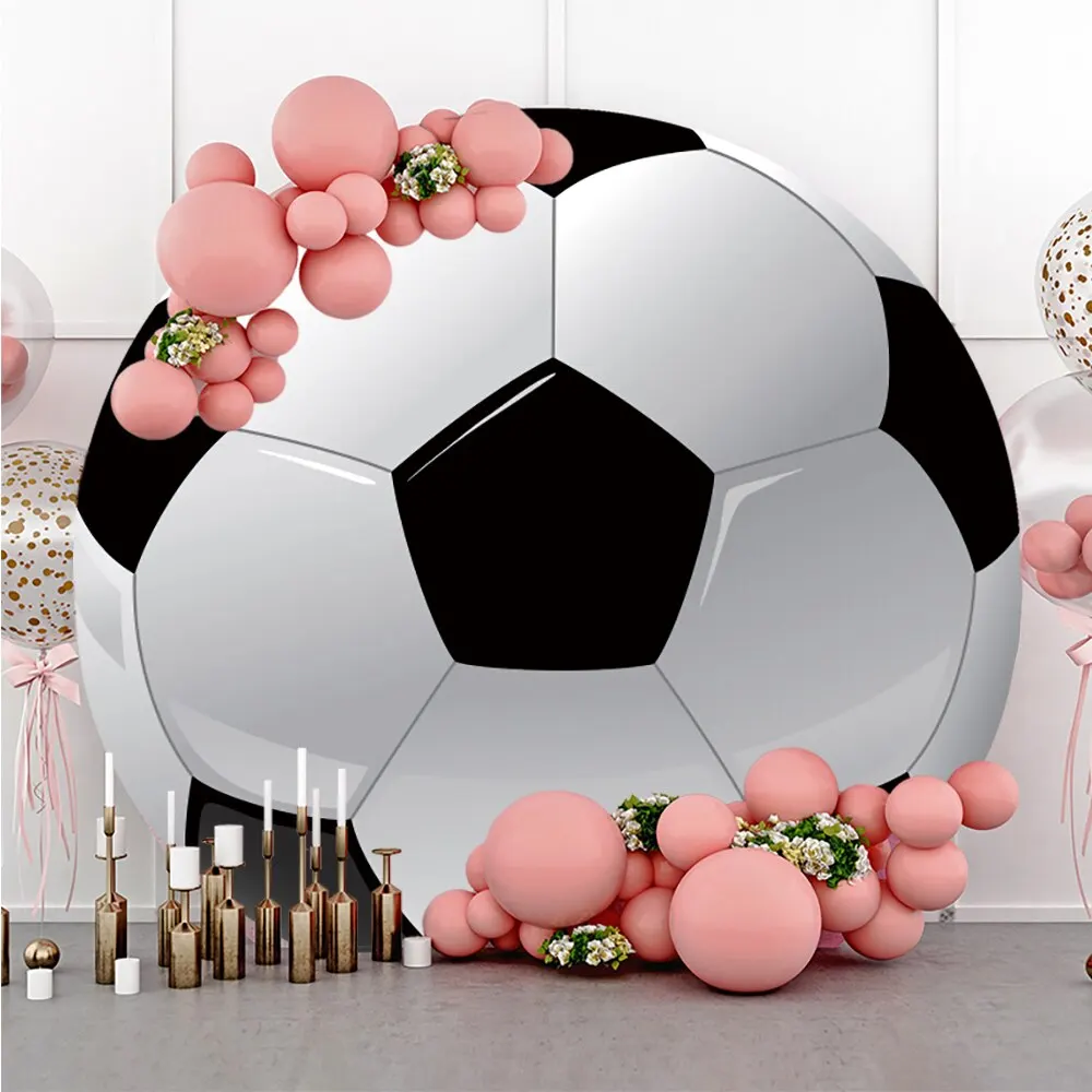 Football Theme Round Backdrop Kids Birthday Soccer Field Circle Photography Background Baby Shower Party Banner Decor Props