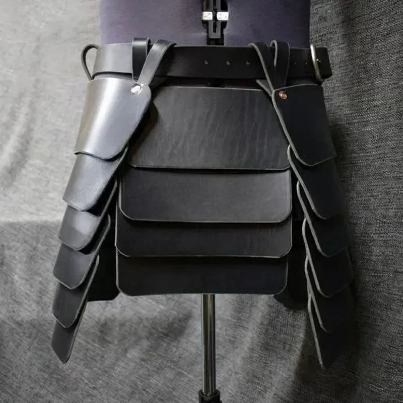 

Armadura Medieval Knight Leg Armor Leather Tassets Belt Renaissance Larp Battle Skirt Cosplay Costume Halloween Carnival Dress