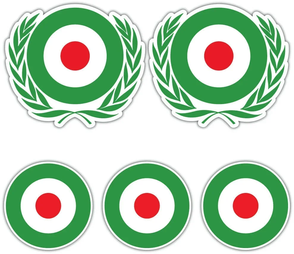 

For 1Set SCOOTER MOD ITALY ROUNDEL Laminated Sticker Set vespa Retro Italian Decal 2