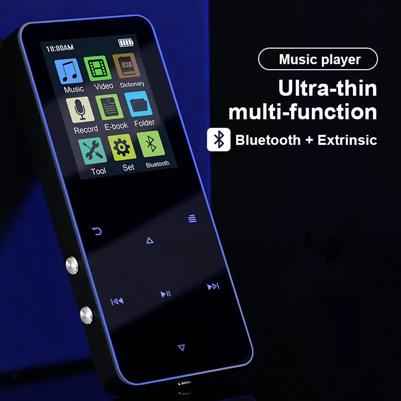 MP3 MP4 Player MP3 MP4 Music Player Metal Touch Walkman Player HiFi Bluetooth 5.0 Support Card Built-in Speaker E-Book With Alarm Clock