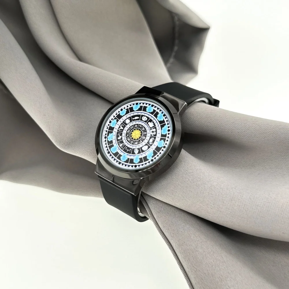 

Case Custom Quartz LED Photo Black Watch Leather Strap WristWatch (Men, Women, Universal)