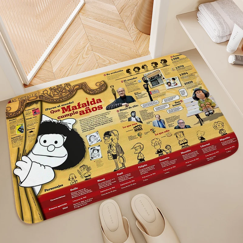 

Bathroom Mat M-Mafaldas Entrance Door Doormat Carpet for Bedroom Home Decorations Washable Non-slip Kitchen Living Room Rug