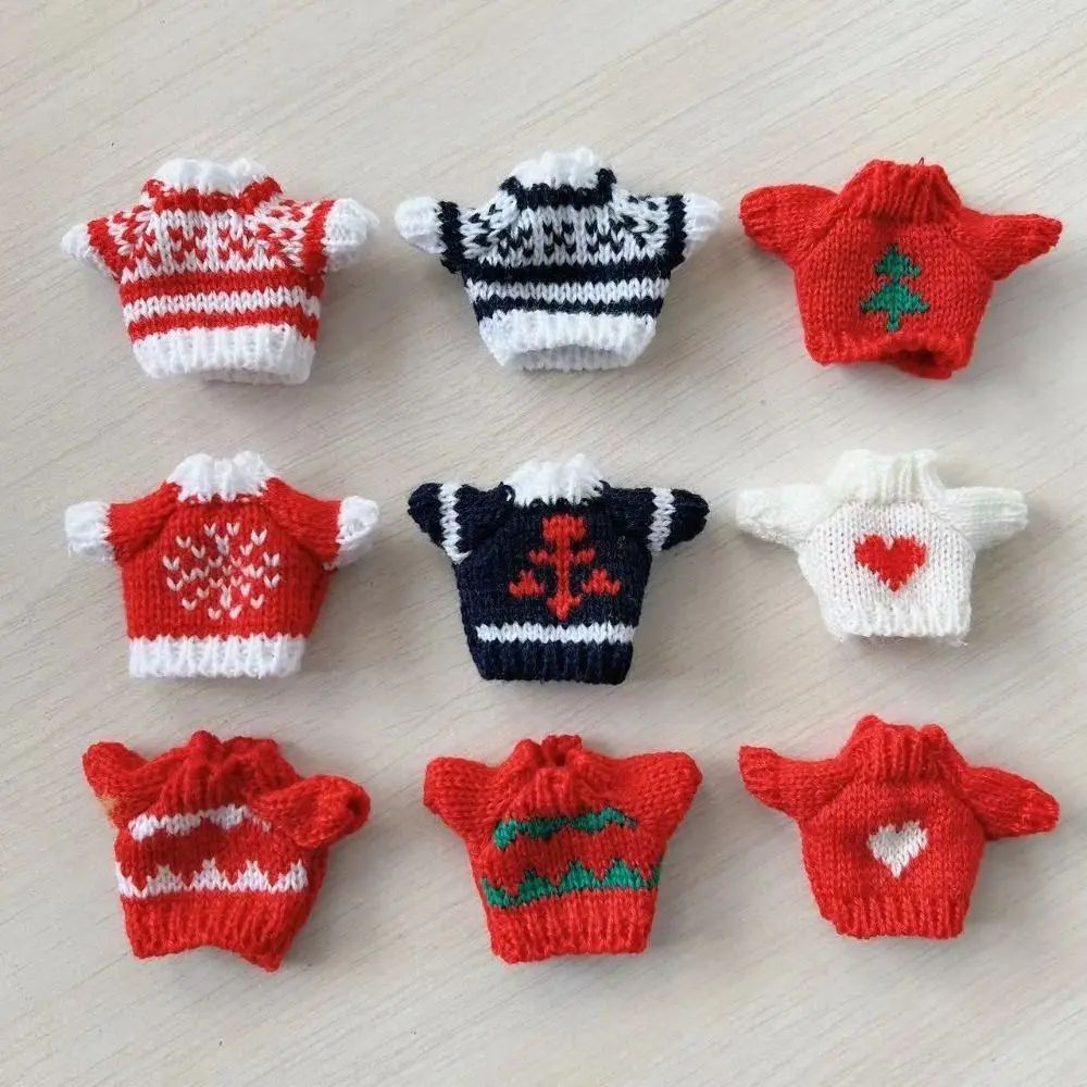 Christmas Style Dolls Sweater Dog Doll Clothes Cute White/Red/Green BJD Doll Clothes Mini 10cm for 16cm/17cm Bjd Doll 2
