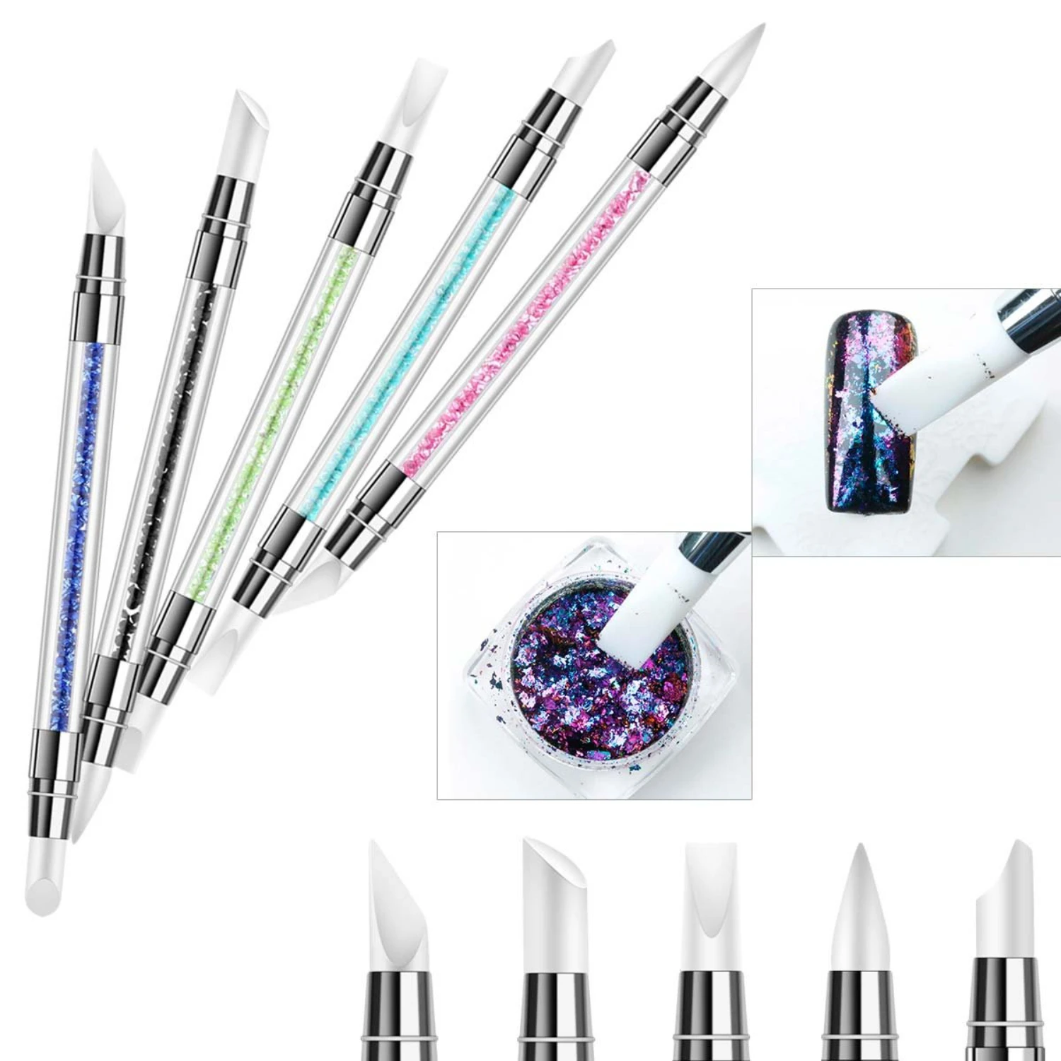 Sculptural Nail Art Kit for Professional-Looking Designs & Beautiful Nails! Glass jars for acrylic Clear acrylic powder Dip nail