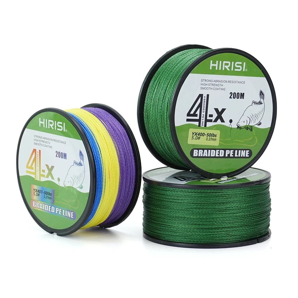 4 Strands 200M PE Braided Fishing Line Japan Durable Multifilament Fishing Line Super Smooth Carp Hirisi fishing line