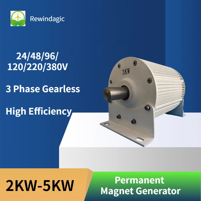 5 kW 120v 220v 380v générateur à aimant permanent 300r/m alternateur pour  éolien