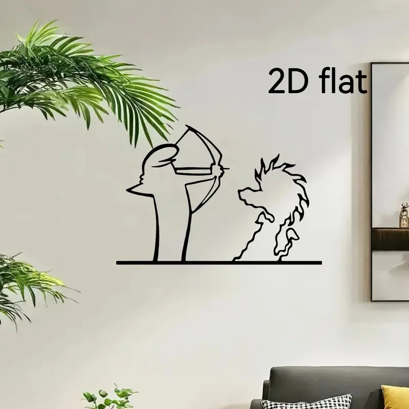 Creative Minimalist Line Art Car Sticker Bumper & Window Door Wall Decal With Cartoon Character Design Home Car Decoration