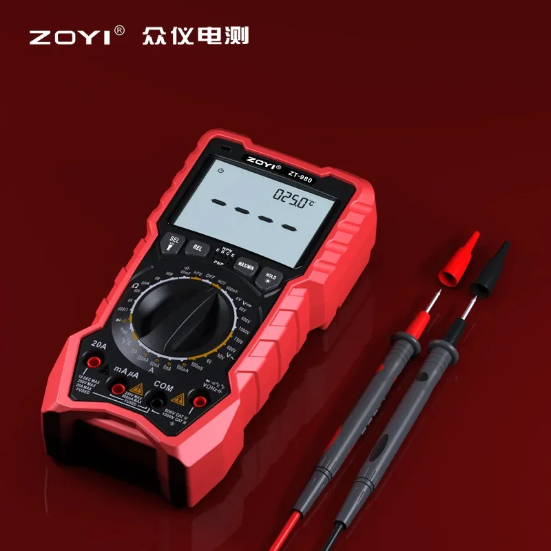 

ZT-980 Digital Multimeter Tester True RMS 6000 Counts High Precision Display NCV,Measures Voltage Current Resistance Capacitance