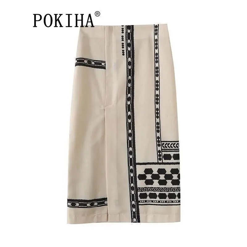 Pokiha-Saias Midi Estampa Xadrez Feminina com Zíper, Design Boêmio  Dividido, Senhora do Escritório, Cintura Alta, Saia Casual Feminina, Moda -  AliExpress