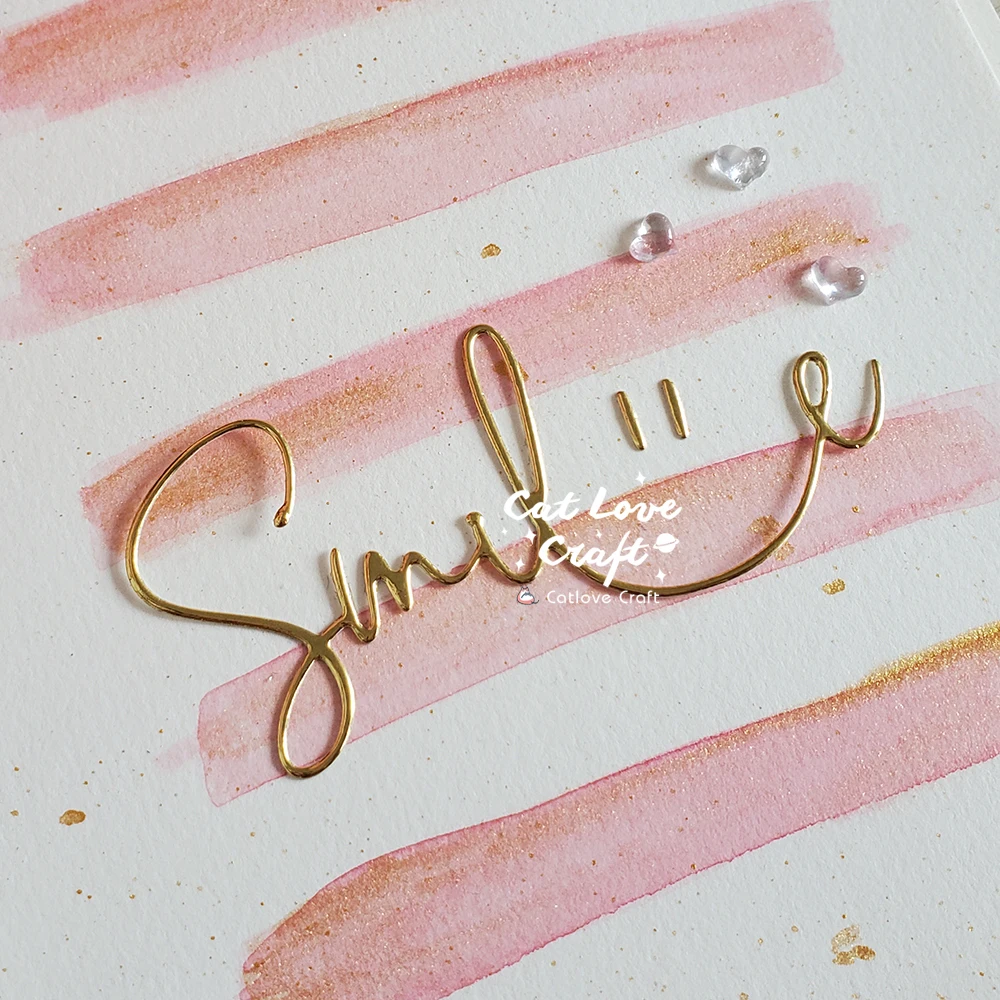 Catlove Smile Word 금속 절단 다이 스크랩북 금형 나이프 스텐실 다이 컷 카드 만들기 DIY 공예 엠보싱 새로운 다이