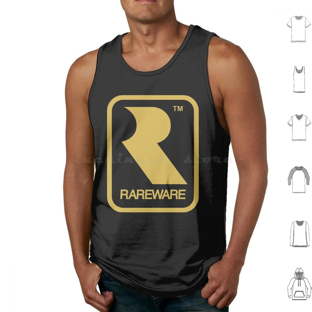 Rareware Logo Tee Tri-Blend Canotte Gilet Senza Maniche Donkey Kong Retro Gaming Game Gamer Videogiochi Yoshi Super Luigi Kong