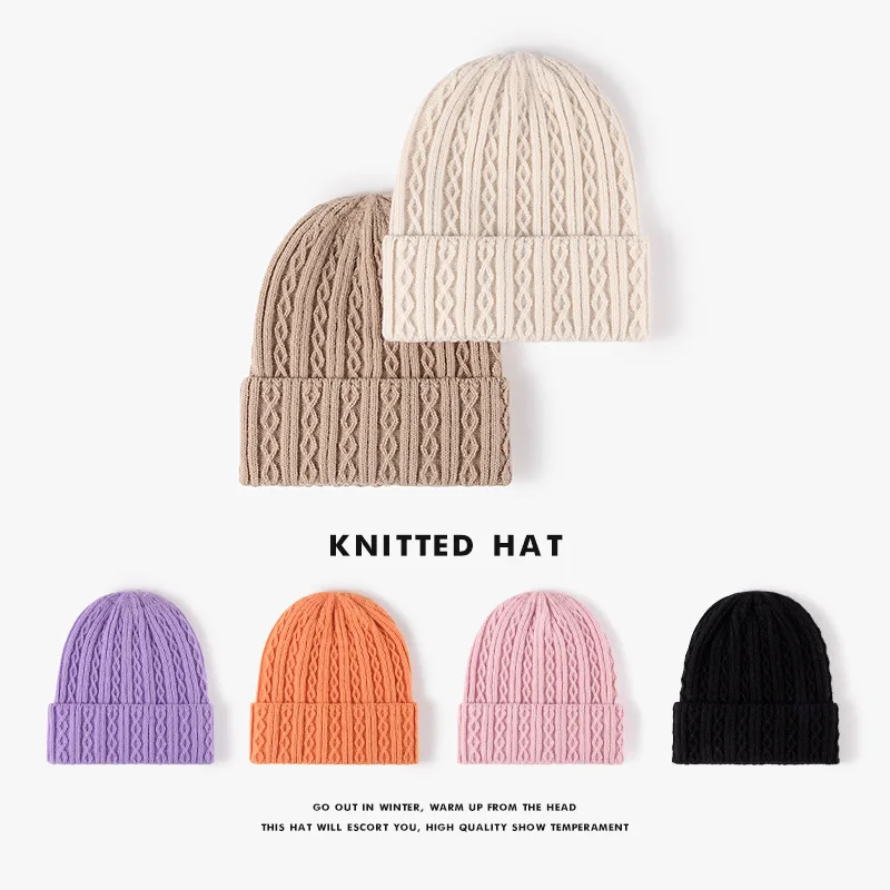 Fashion Men Women Big Head Wool Cap Winter Outdoor Show Face Small Cold Cap Travel Shopping Warm Ear Protection Knitted Cap wool bucket cap autumn and winter plain face retro small basin cap warm all match japanese wool yarn knitted fisherman hat