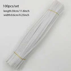 100pcs Colorful Chenille Stems for DIY Craft Projects and Creative Fun (White)