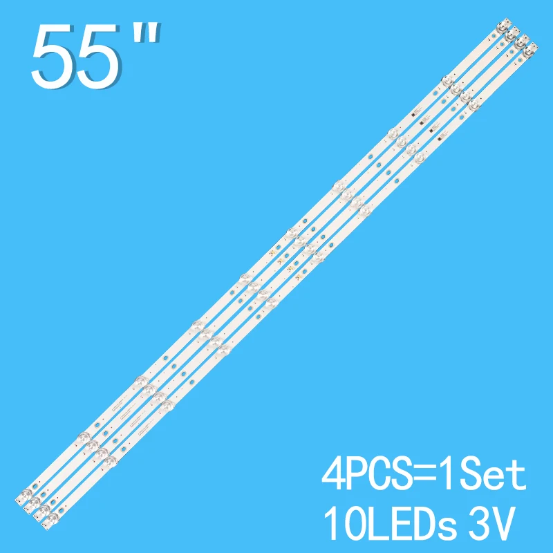 4PCS LED Backlight strip 10 Lamp for JL.D550A1330-006BS-M 3080555F30DTZ001 SMT55N30UC2M1B1 55DM7700 CX550DLEDM