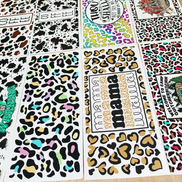 Különleges Virágtervezés 16Oz Üvegpoharat Csomagoló Matrica 3D Uv Dtf Csomagolásátviteli Vízállóban - Image 4