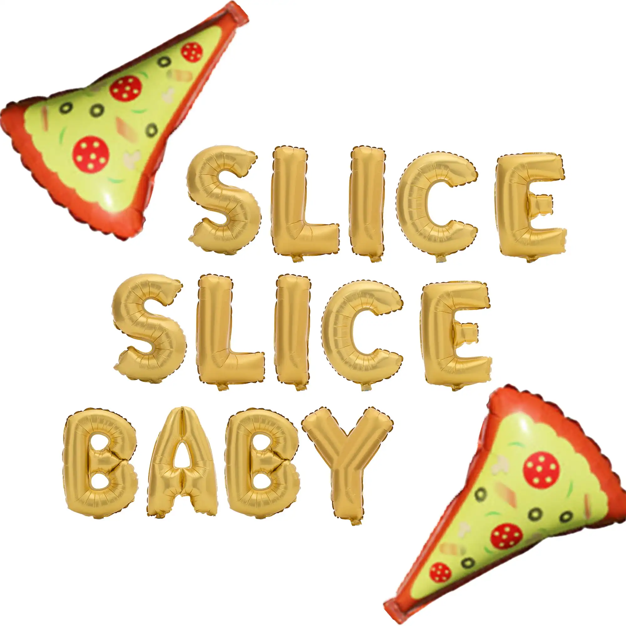 

Cheereveal SLICE SLICE BABY Balloons Pizza Party Decorations Slice Large Pizza Foil Balloons Kids Pizza Baby Shower Supplies