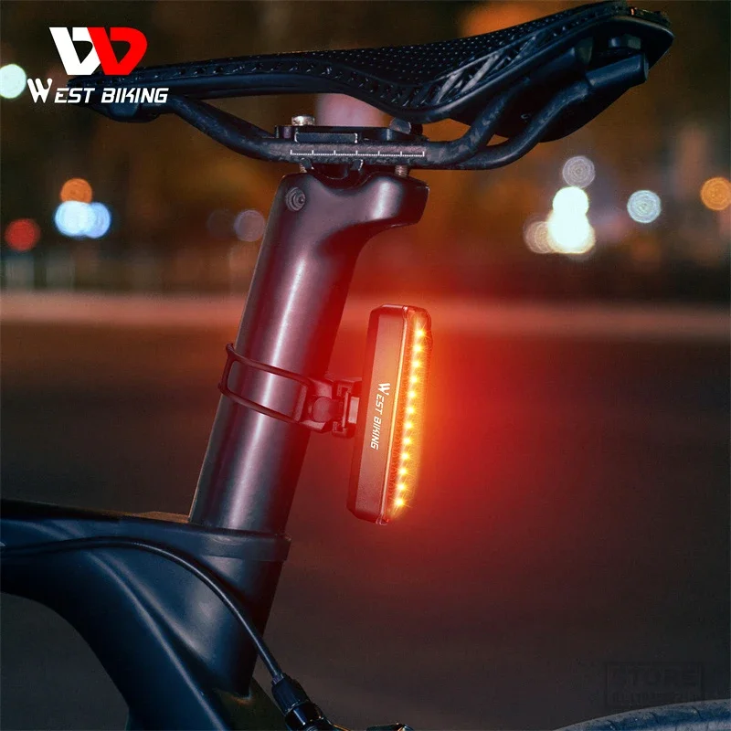 

WEST BIKING USB Rechargeable Bicycle Rear Light Road Bike LED Tail Bar High Visibility Cycling Flash MTB Accessories