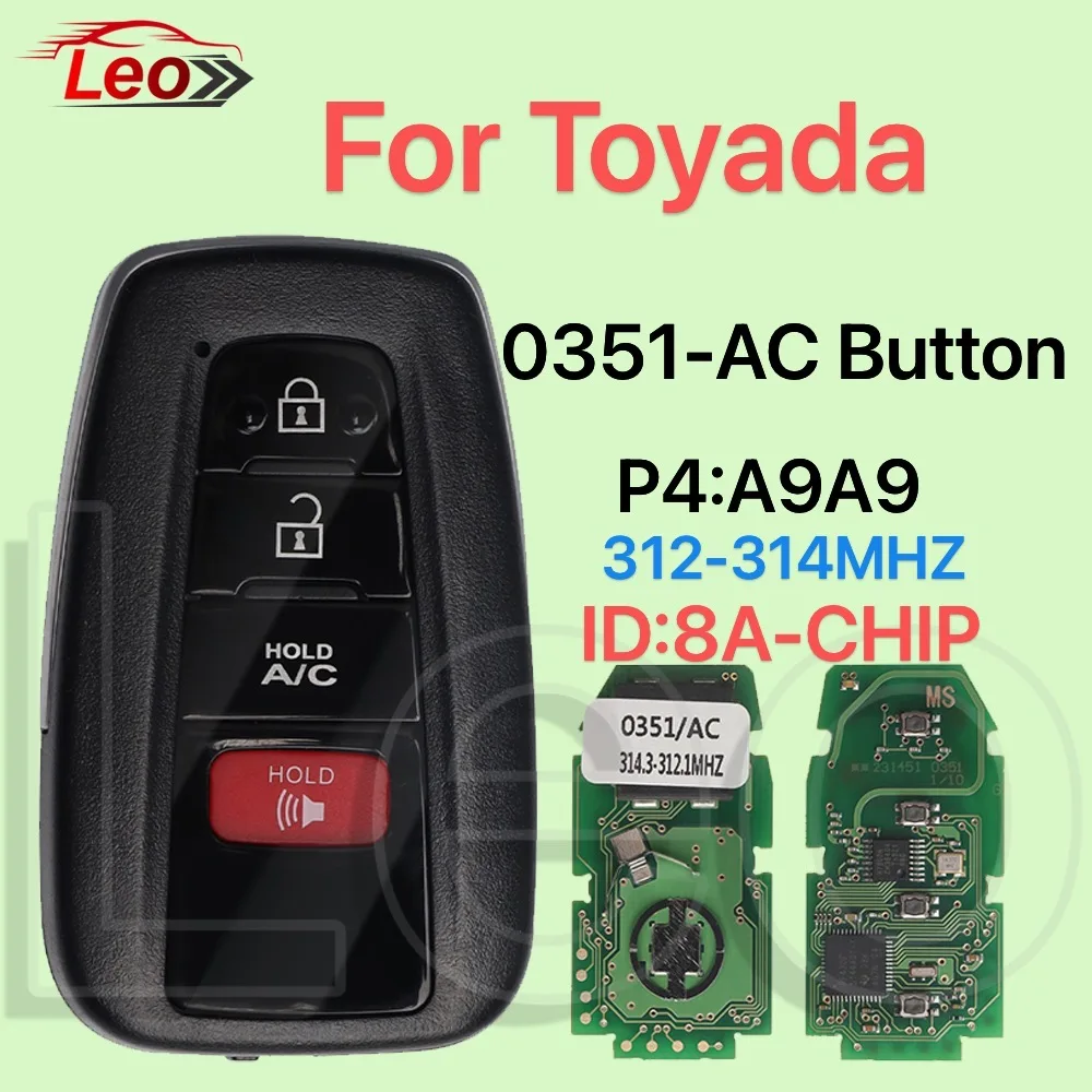 Leo Smart Remote Key For Toyada Camry Hybrid 2018-2021 RAV4 Prius Prime ...