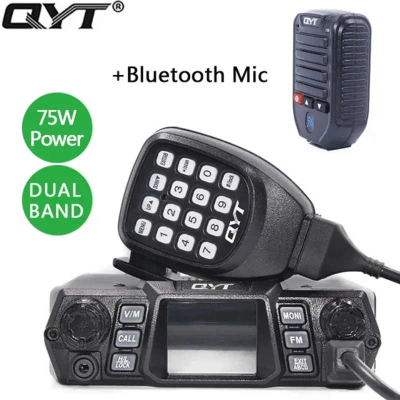 

QYT KT-980 Plus Vehicle Mount Radio 75W VHF 136-174mhz UHF 400-480mhz Dual Band Base Car Truck Mobile Radio Amateur KT980 Plus