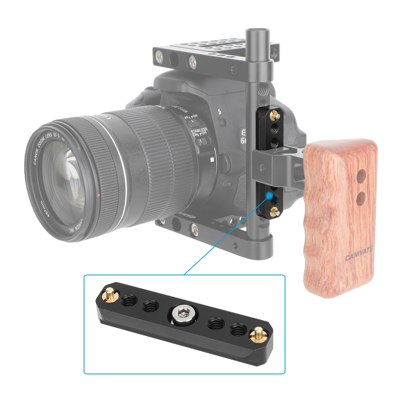HDRIG Camera Quick Release NATO Safety Rail 50mm/70mm/100mm with 3/8"-16 ARRI Anti-Twist Screw for ARRI Holes /NATO Handle /Cage