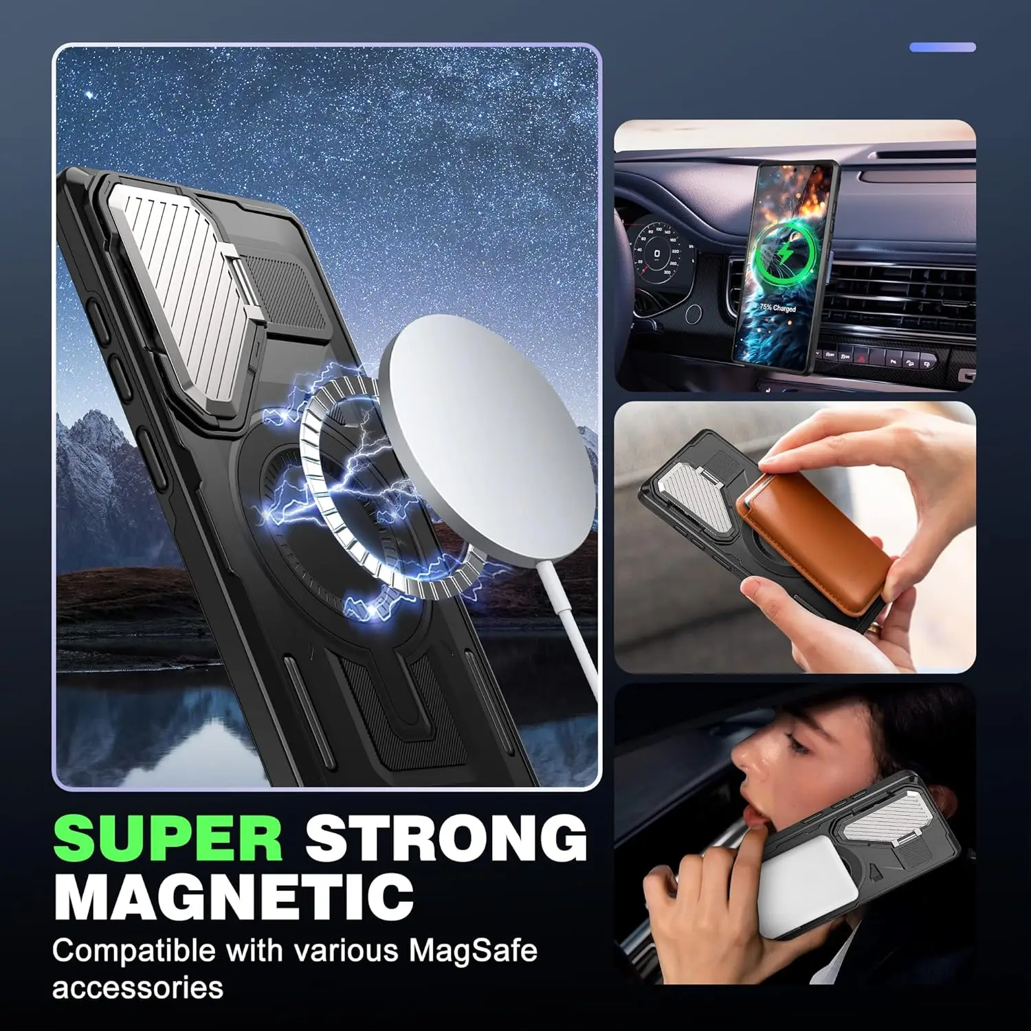 Magnetic Rotatable Kickstand Phone Case with Enhanced Protection