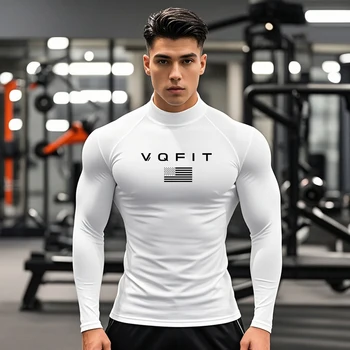 T-shirt da corsa da uomo Autunno Fitness Camicia sportiva a maniche lunghe Jogging Abbigliamento da palestra Abbigliamento sportivo T-shirt a compressione ad asciugatura rapida